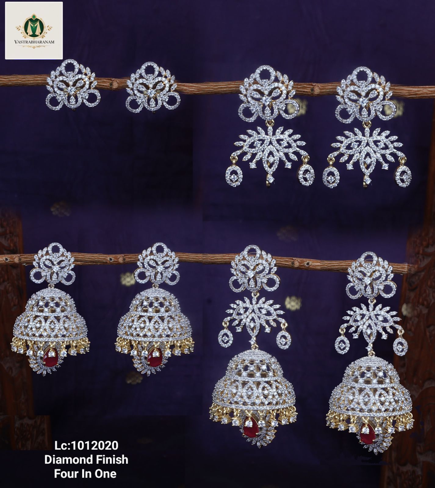 4 in 1 Diamond Earrings