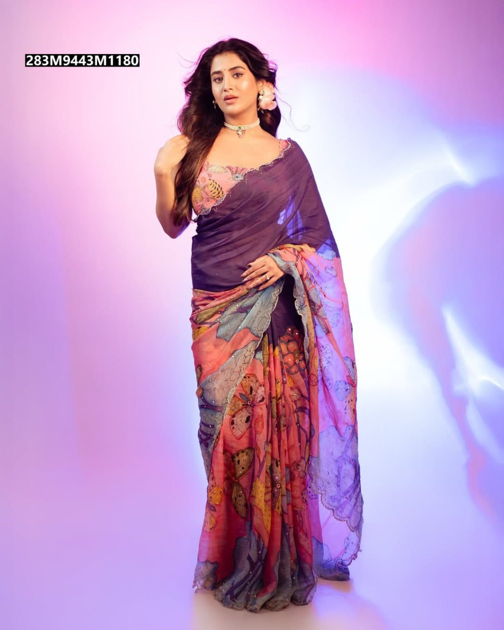 Butterfly Tabby Silk saree