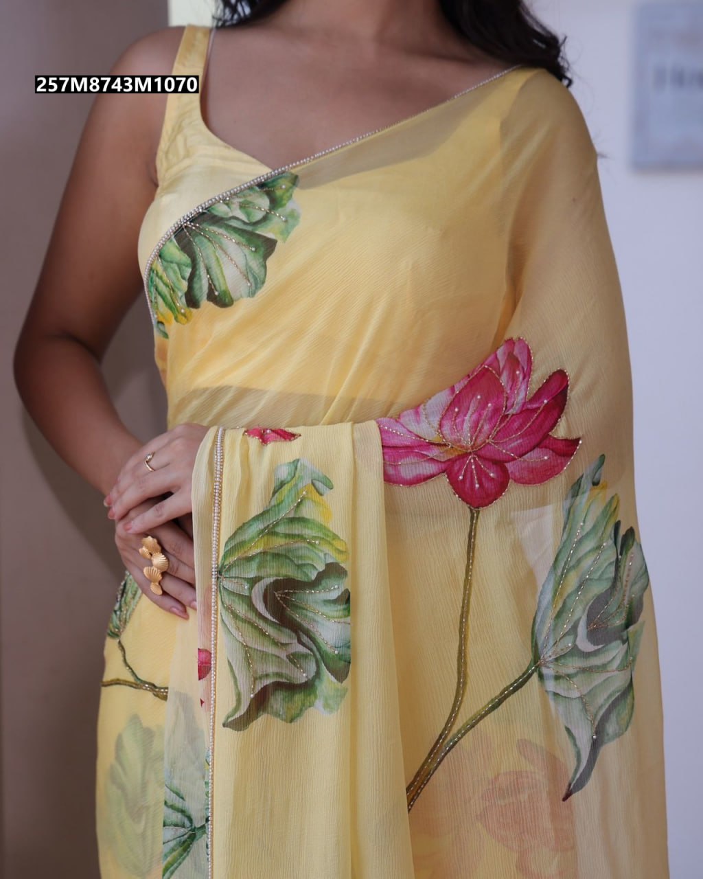 Floral Tabby Silk Saree