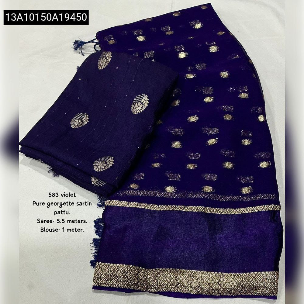 Pure Georgette satin Saree