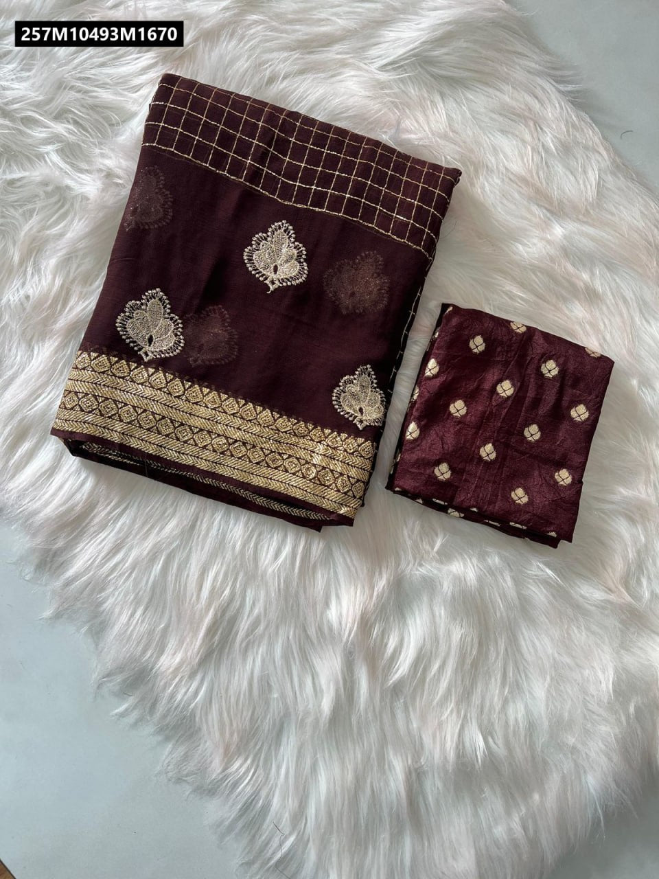 Pure viscose georgette chit pallu