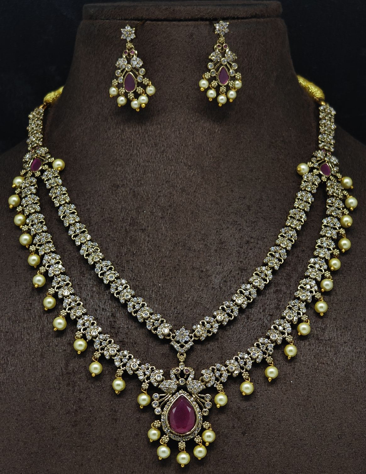 AD Stone Multilayer Necklace