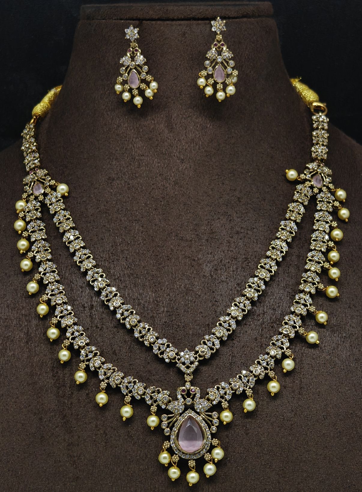 AD Stone Multilayer Necklace