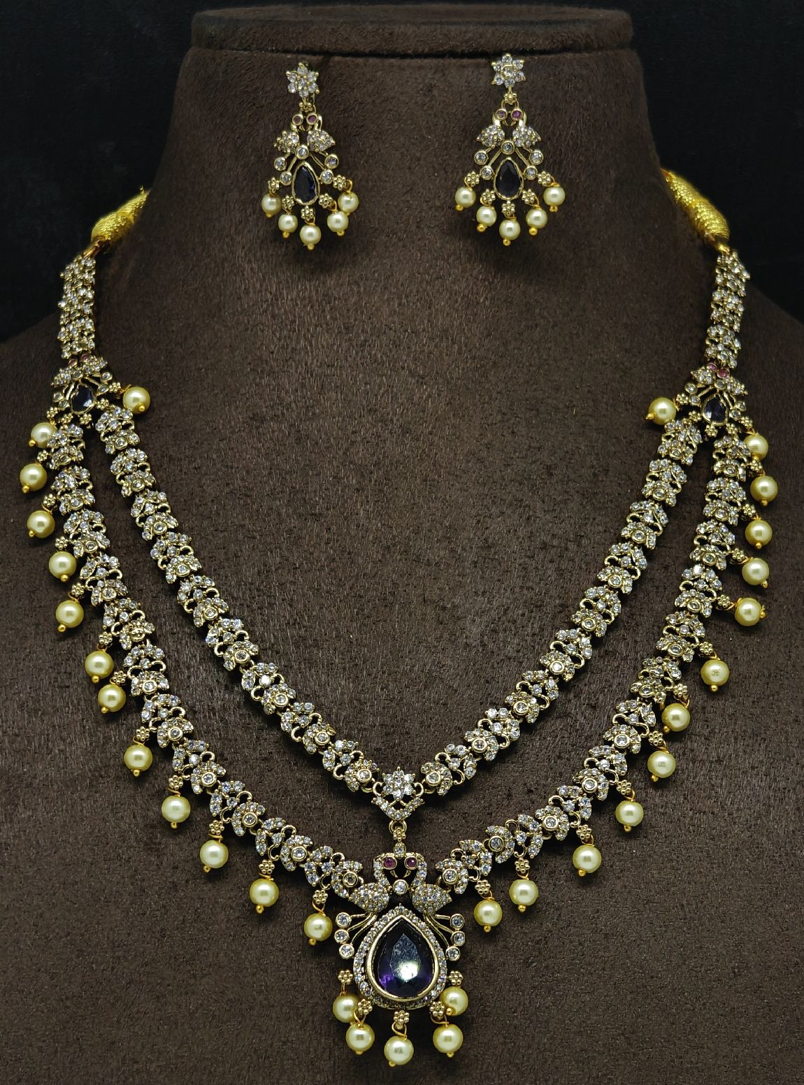 AD Stone Multilayer Necklace