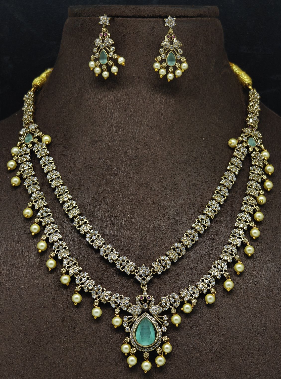 AD Stone Multilayer Necklace