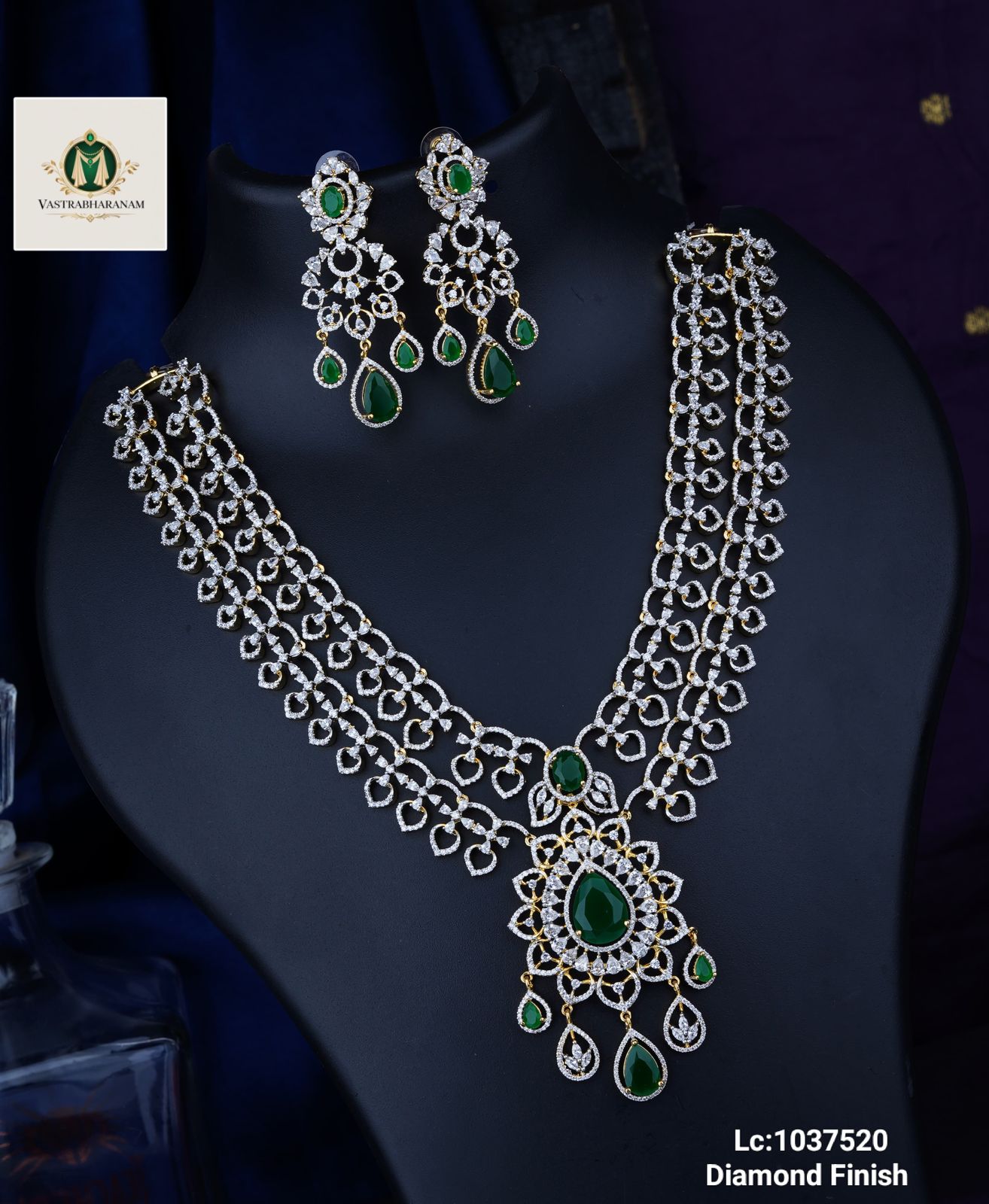 2 layer Bridal Long Diamond Haram