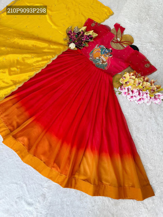 Mirror Embroidered Georgette Dress