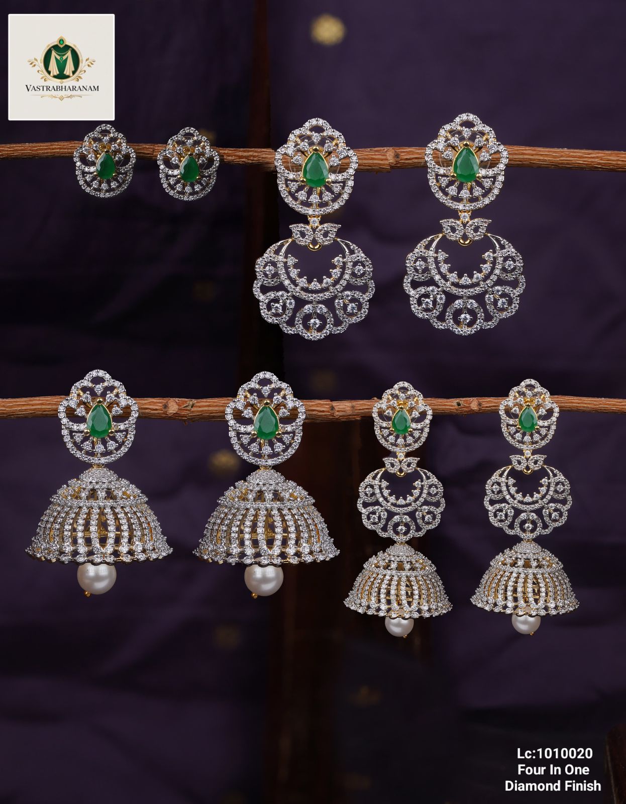 4 in 1 Diamond Earrings