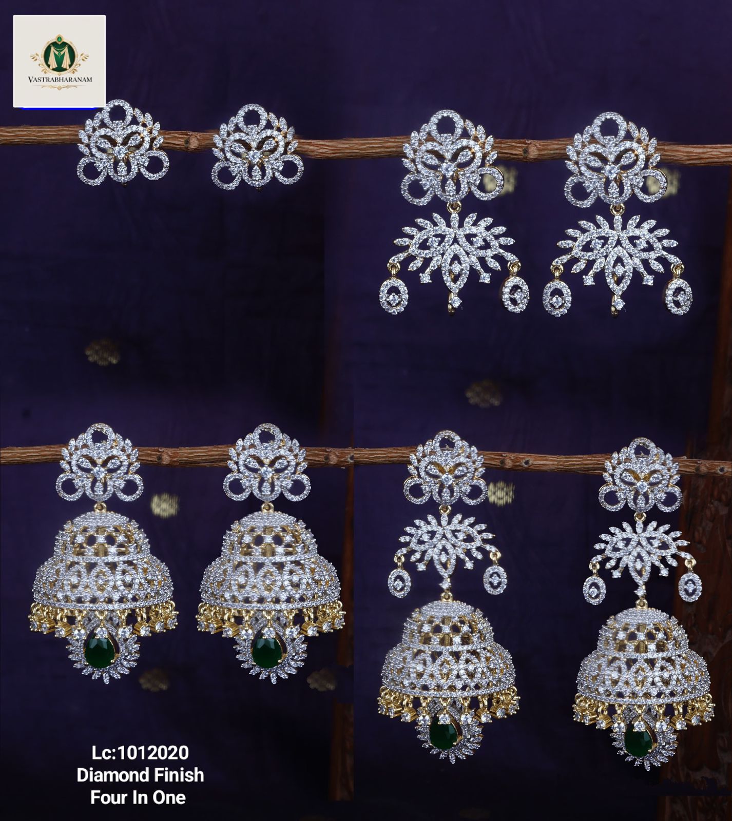 4 in 1 Diamond Earrings