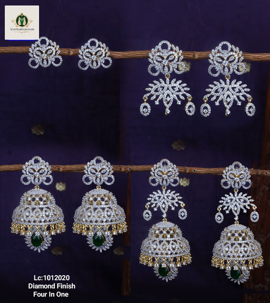 4 in 1 Diamond Earrings