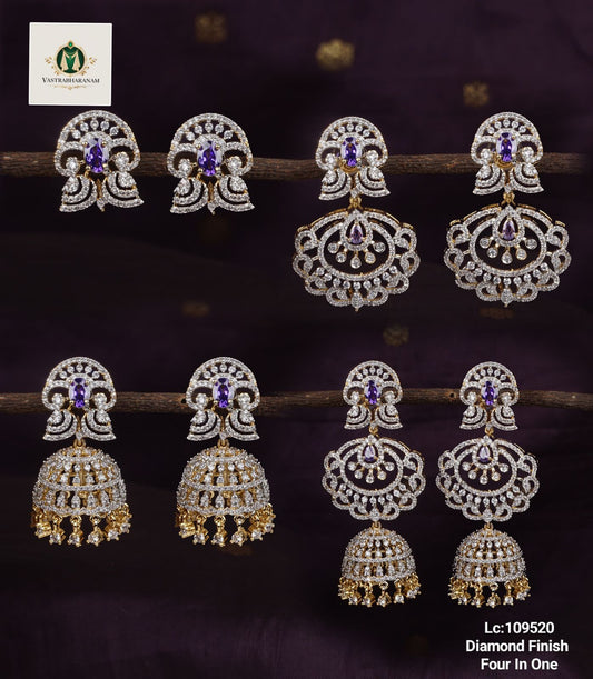 4 in 1 Diamond Earrings