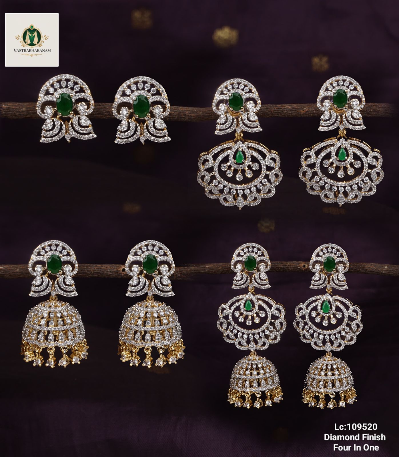 4 in 1 Diamond Earrings