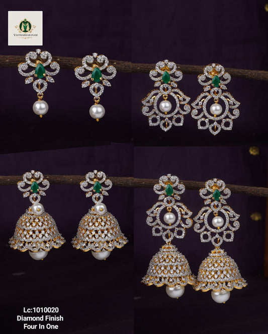 4 in 1 Diamond Earrings