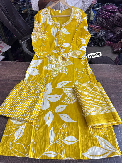 Pure Cotton Kurthi Set