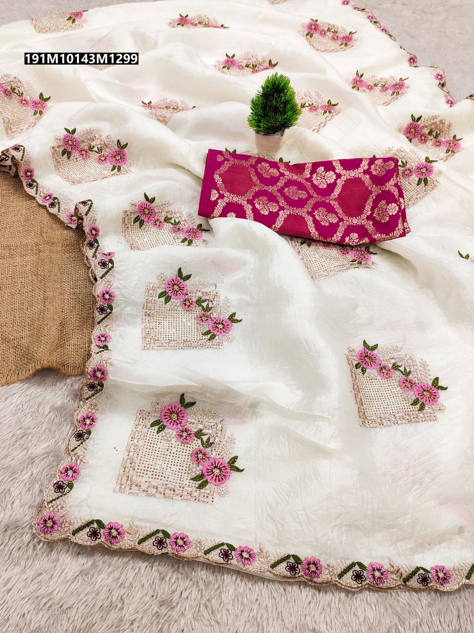 Pure paper silk crush saree