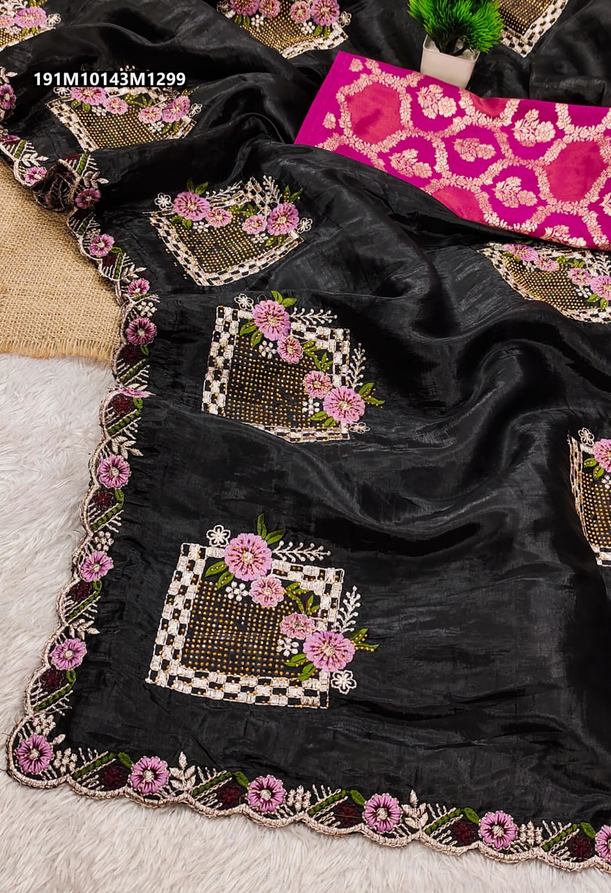 Pure paper silk crush saree