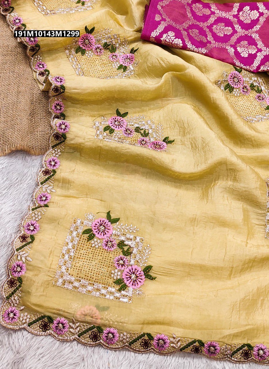 Pure paper silk crush saree
