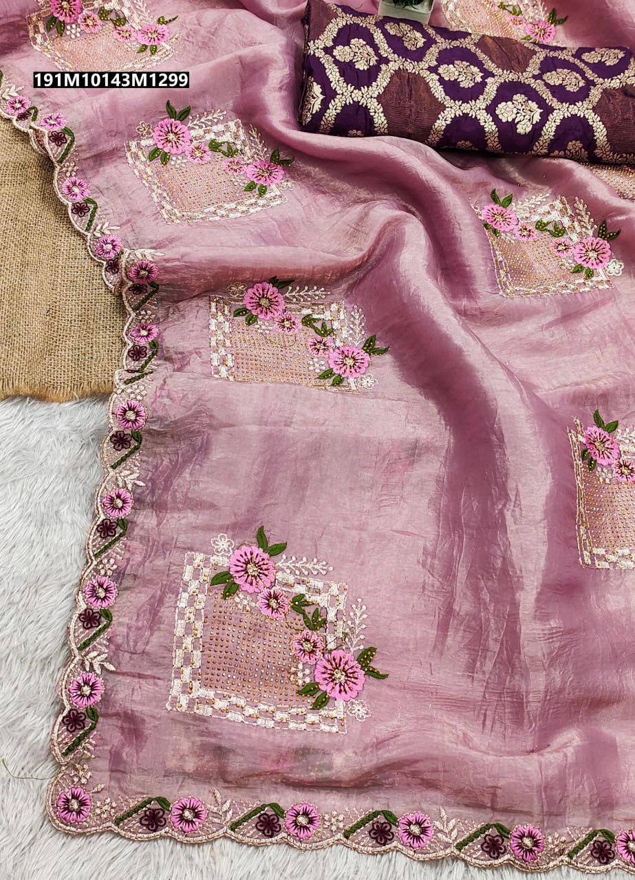 Pure paper silk crush saree