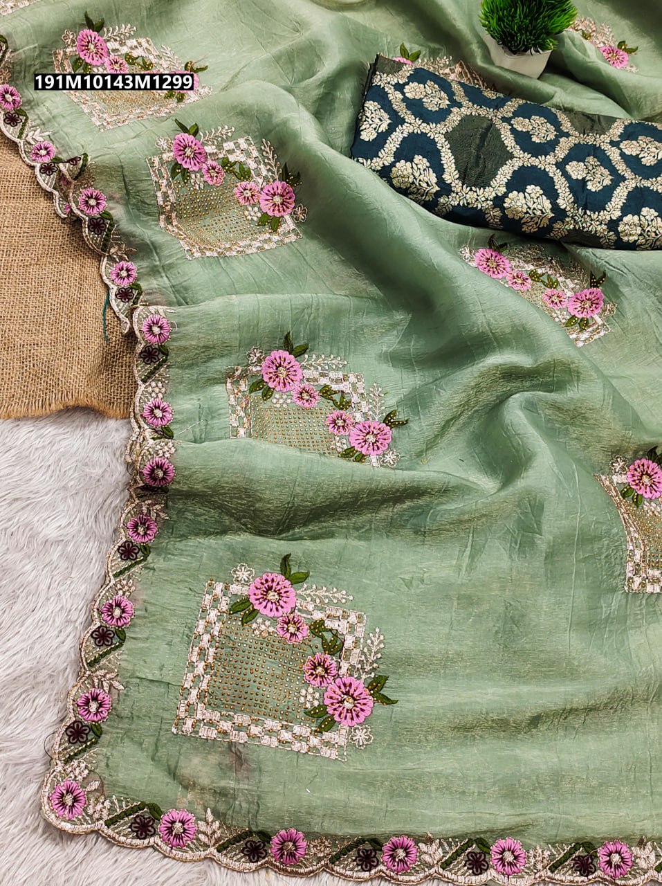 Pure paper silk crush saree