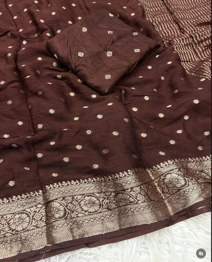 Pure viscose Chinnon saree