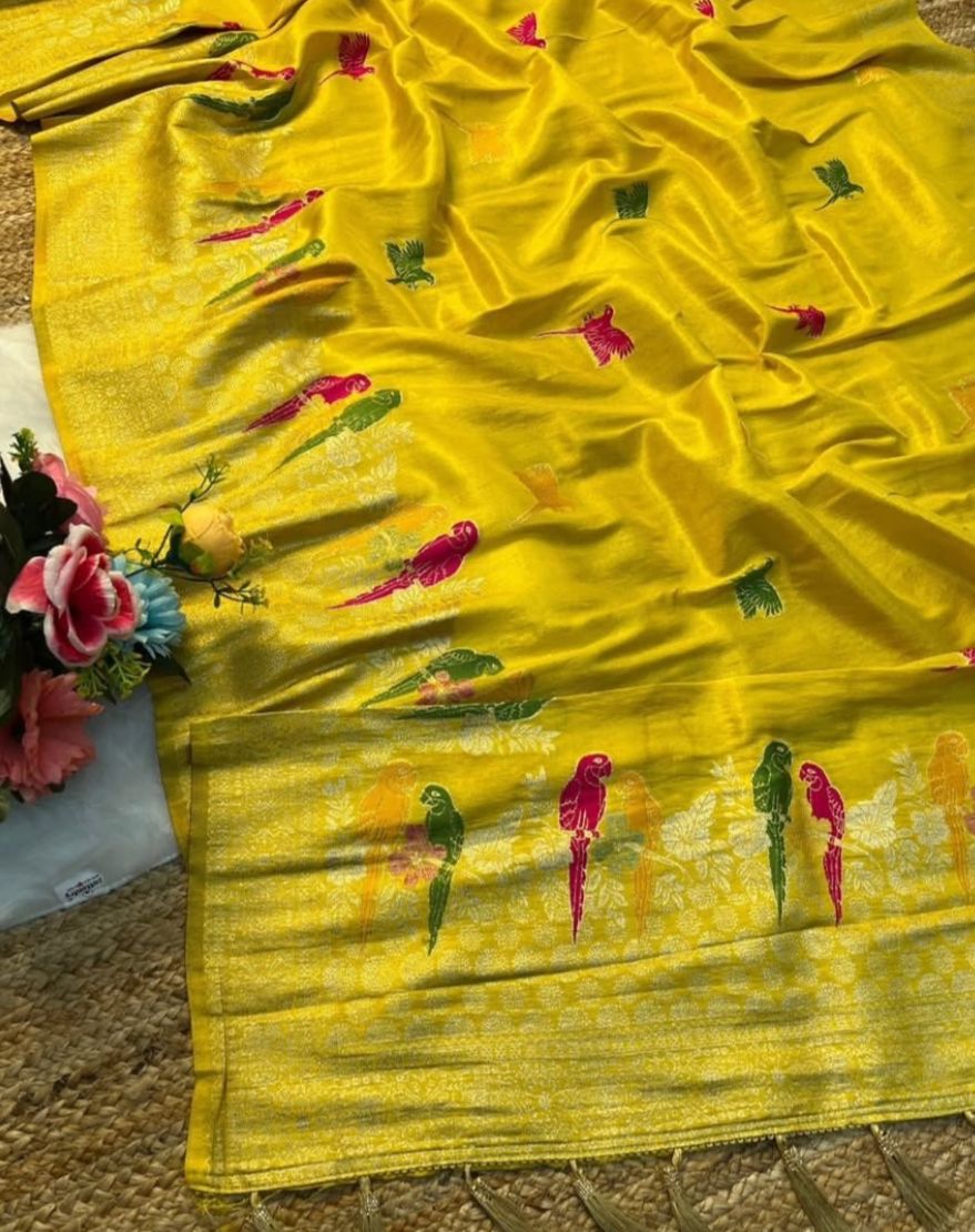 Organza Tissue silk weaving saree