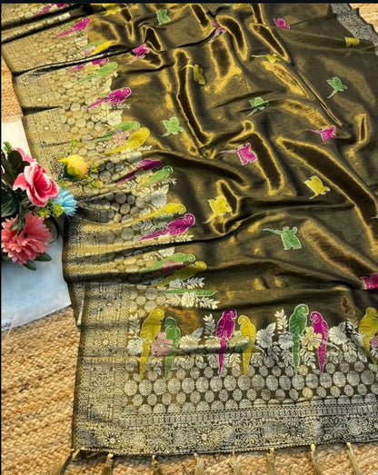 Organza Tissue silk weaving saree