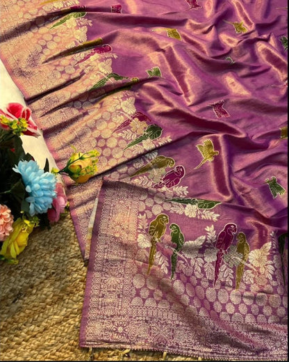 Organza Tissue silk weaving saree