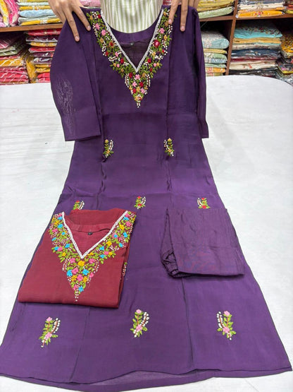 Premium Mul Chanderi Kurthi Set