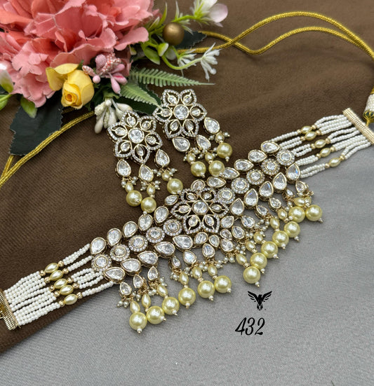 Floral Moissanite Choker