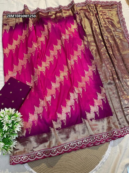 jari weaving pallu saree