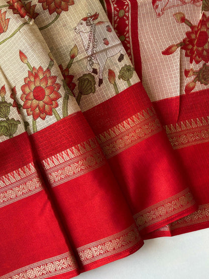 Beige Kota saree