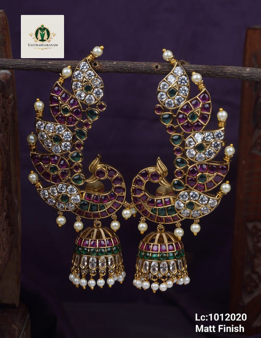 Jadau Peacock Earclimber