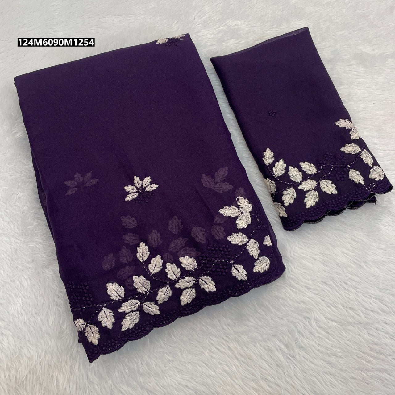 Soft Georgette Leaf designe saree