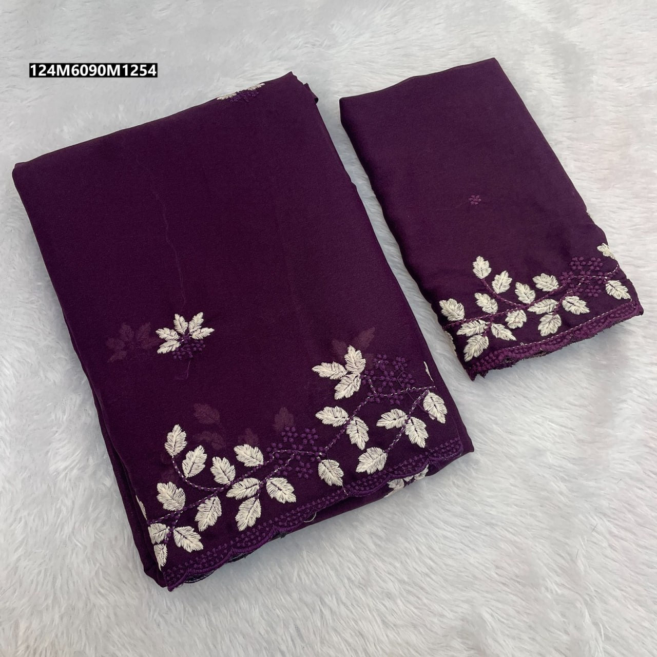 Soft Georgette Leaf designe saree