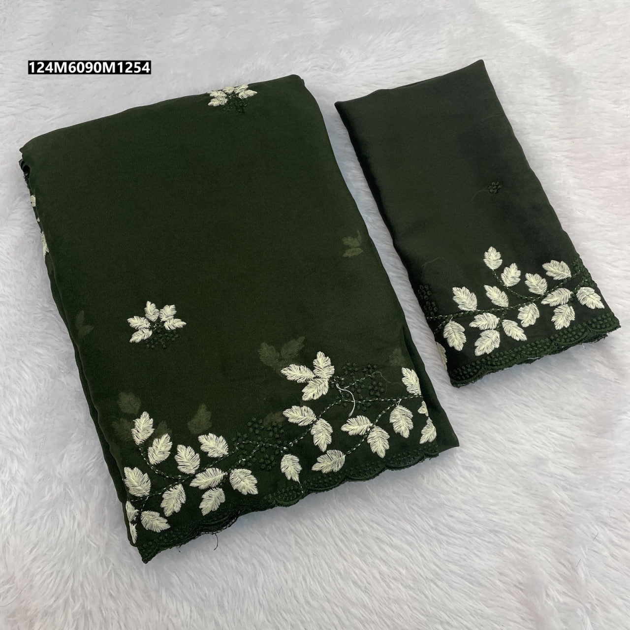 Soft Georgette Leaf designe saree