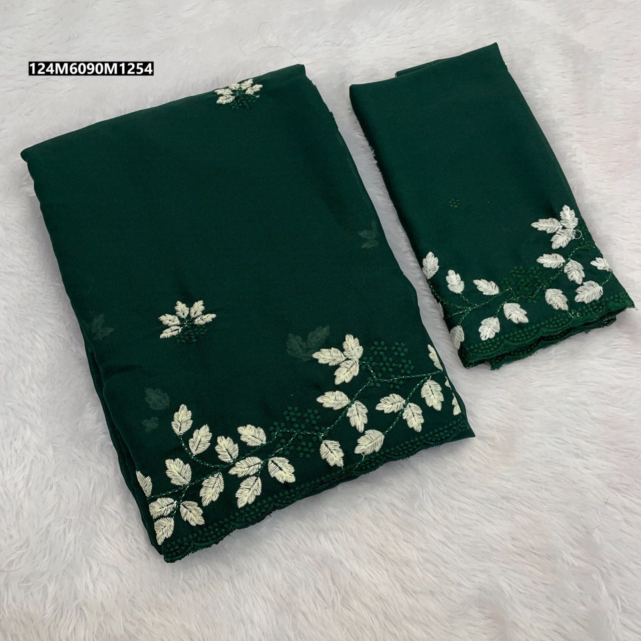 Soft Georgette Leaf designe saree