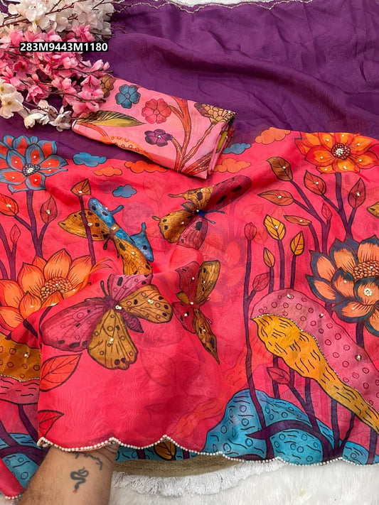 Butterfly Tabby Silk saree