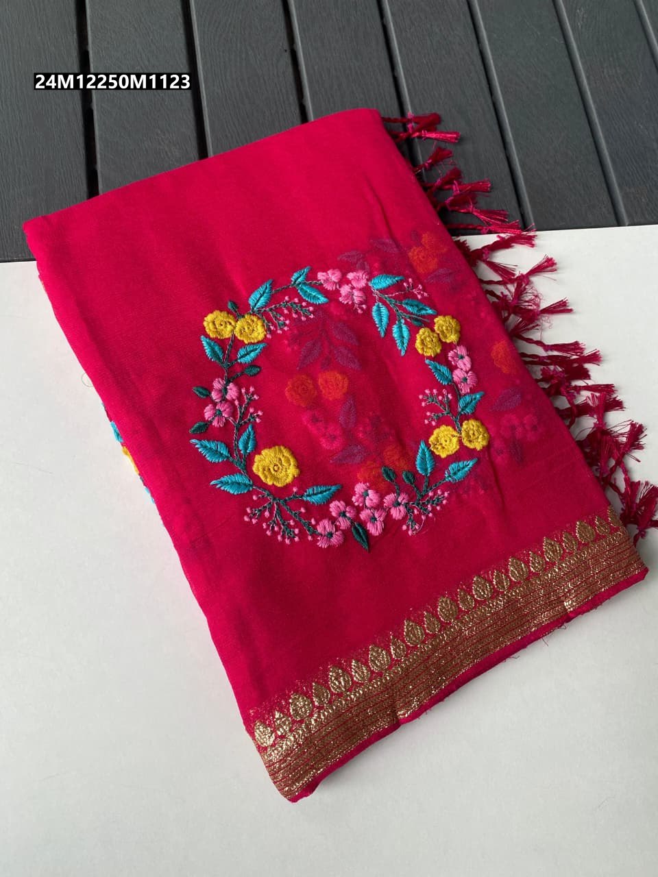 Viscose Georgette Embroidered Saree