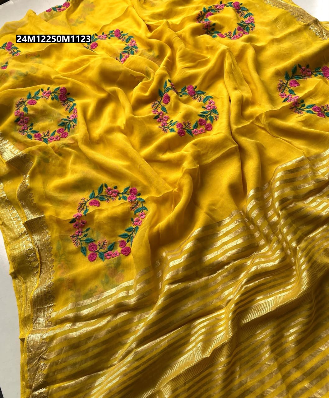 Viscose Georgette Embroidered Saree