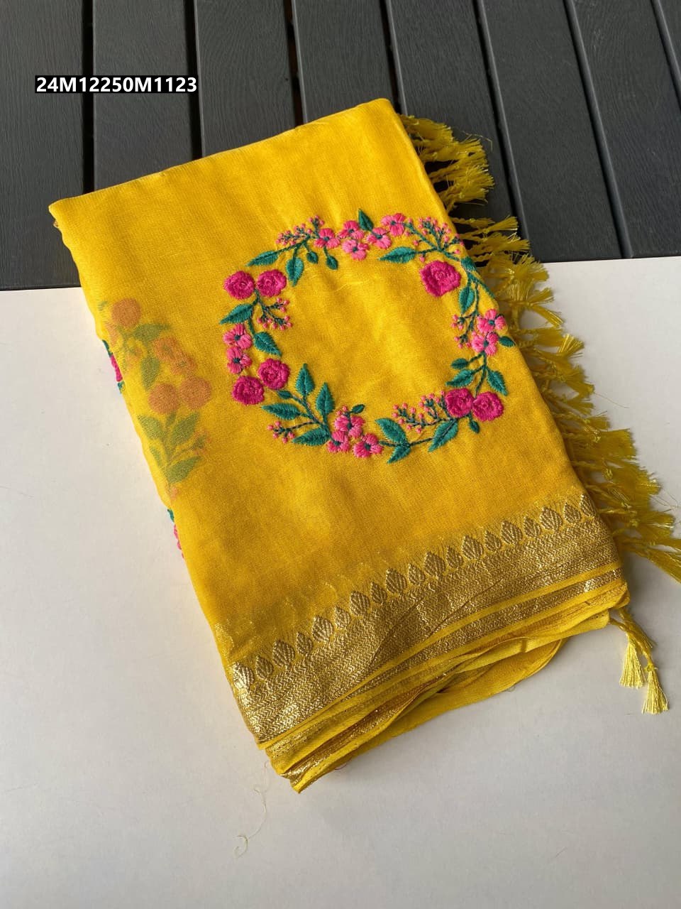 Viscose Georgette Embroidered Saree