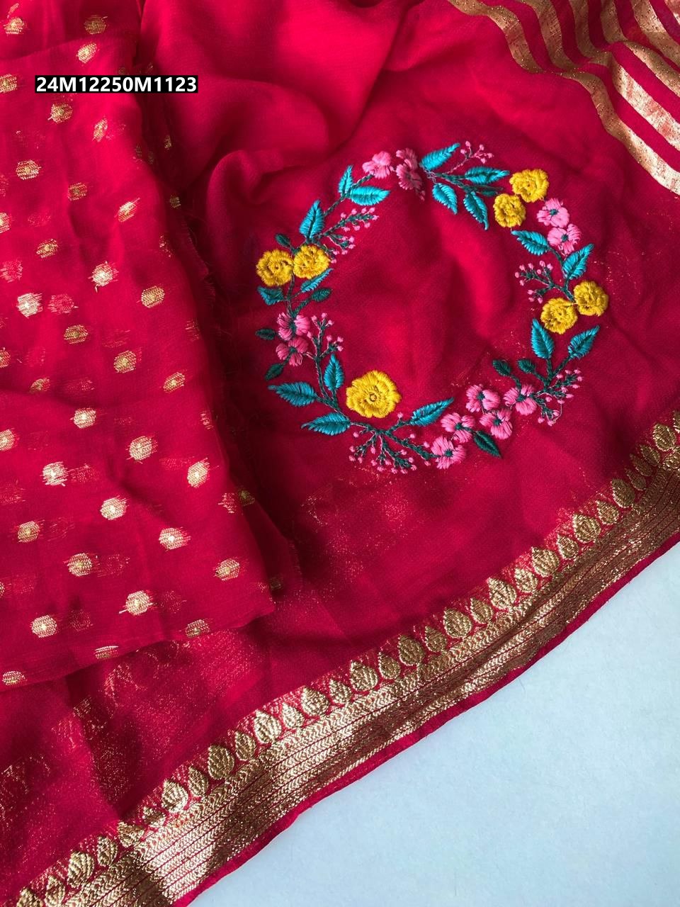 Viscose Georgette Embroidered Saree