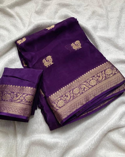 Viscose Russian Pure Silk Saree