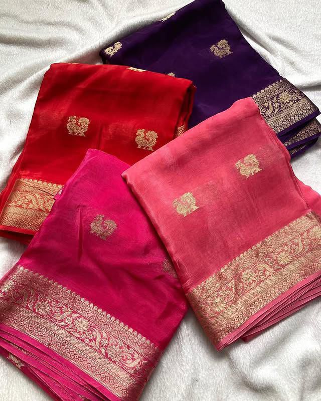 Viscose Russian Pure Silk Saree