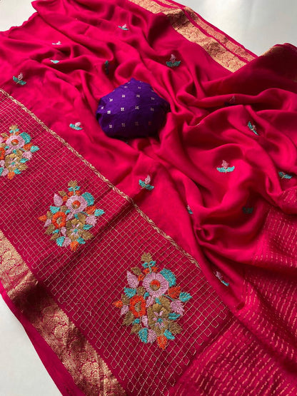 Premium chinnon chiffon sarees