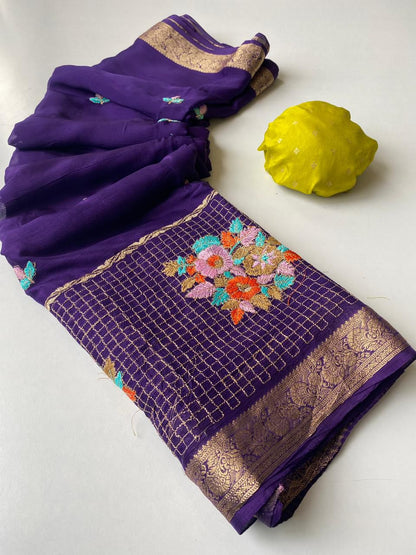 Premium chinnon chiffon sarees