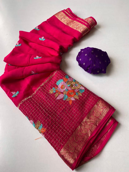 Premium chinnon chiffon sarees