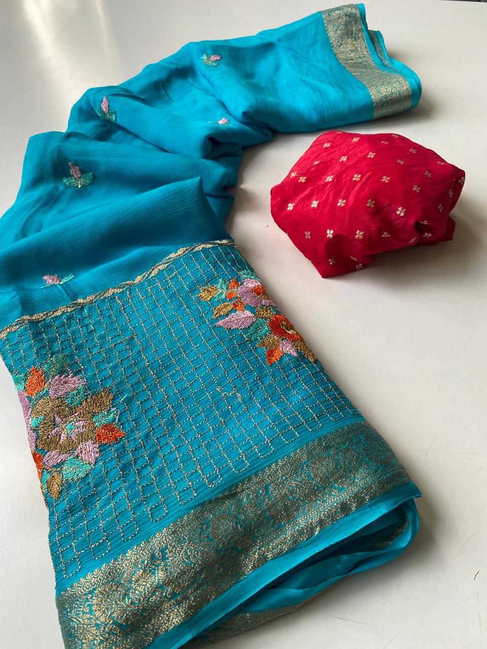 Premium chinnon chiffon sarees