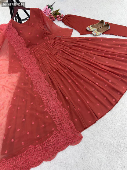 Faux Georgette Anarkali