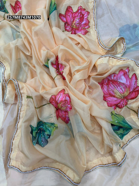 Floral Tabby Silk Saree