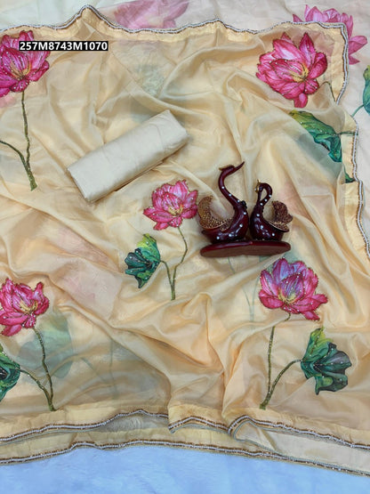 Floral Tabby Silk Saree